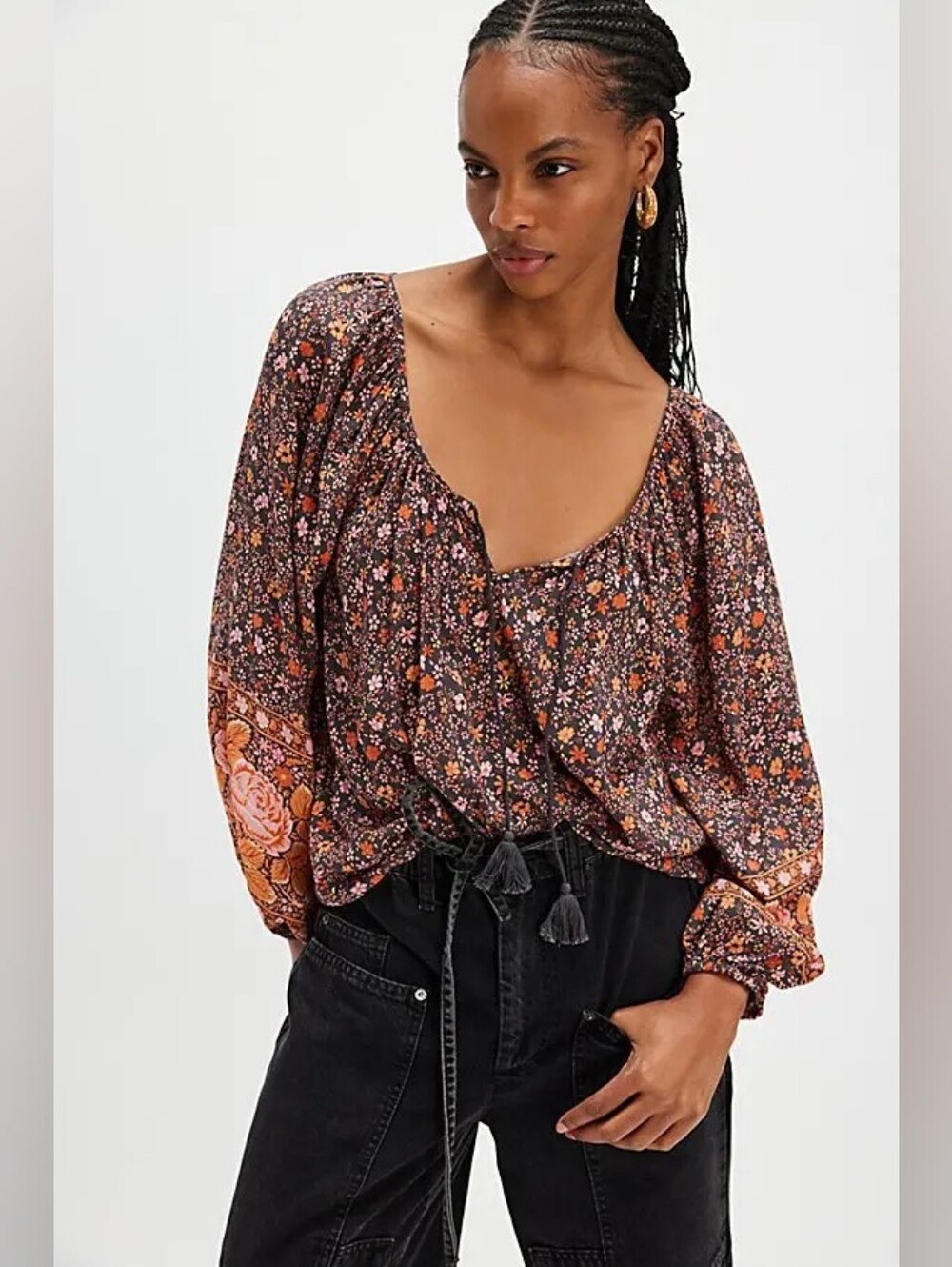 Spell & The Gypsy Collective Love Jetty Floral Tassel Bohemian Blouse Size Large